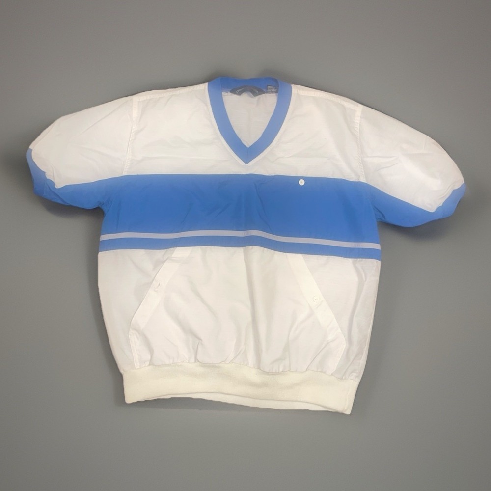 Vintage Pierre Cardin short-sleeve V-neck pullover Nylon Shirt - Size Large